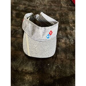 Domino's Pizza Strapback Sun Visor Cap Gray One Size Adjustable Workwear hat